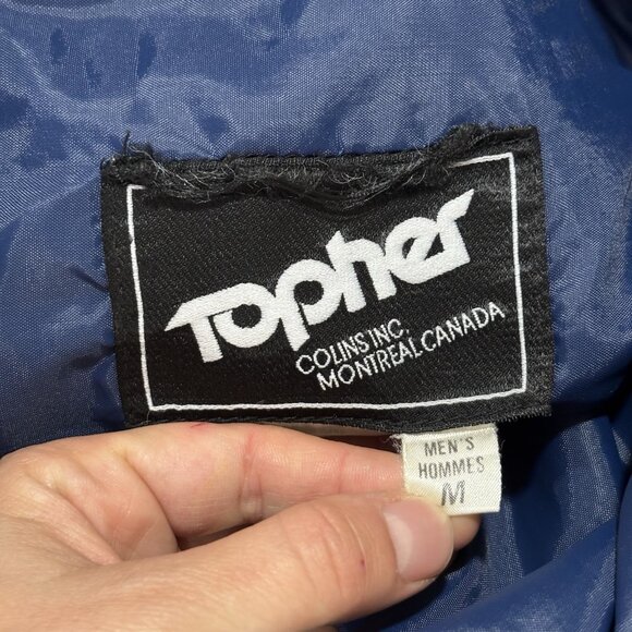 VTG Topher Mens Ski Pants Overalls Bib Ski Suit Suspenders 70s 80s M Blue Retro - Picture 10 of 15